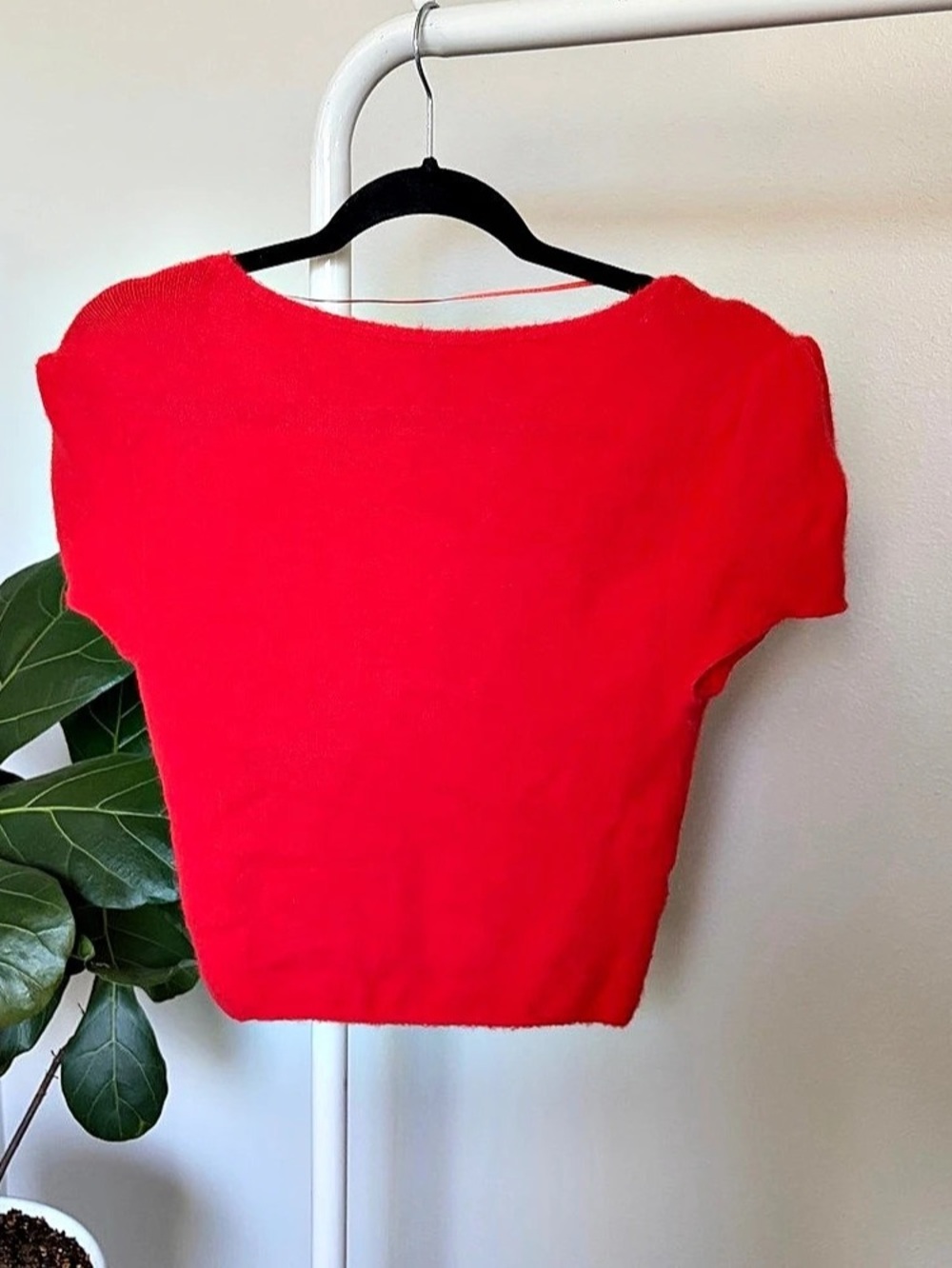 Free People Red Knit Sweater Top with Low Back